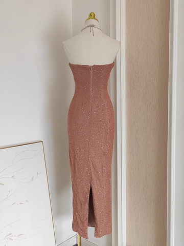 Sheath Strapless Sequin Party Dress Holiday Birthday Outfits For Women SD359